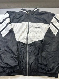 Adidas giacca a vento uomo a righe full zip nero, bianco XL #131 - Foto 1 di 21