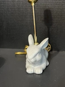 12” Crackling grey rabbit table lamp - Picture 1 of 5