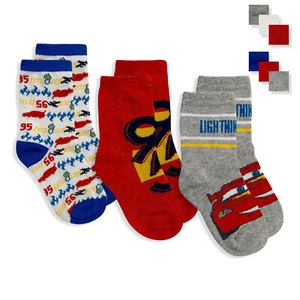 Disney Cars Lightning Socks Set 3 Pairs Kids Cotton Socks Baby 5677 - Picture 1 of 3
