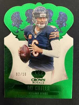 JAY CUTLER 2013 PANINI CROWN ROYALE GREEN HOLOFOIL /10 - CHICAGO BEARS *2779 - Image 1 of 2