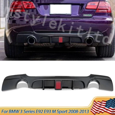 For 2007-2013 BMW E92 E93 M Sport Rear Bumper Diffuser Lip Carbon Fiber Look - Image 1 of 4