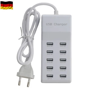 10 Fach USB Schnellladestation Hub Mehrfach Multi USB Port Ladegerät Adapter ,DE - Bild 1 von 12