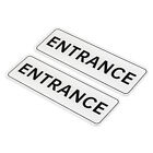2Pcs 9"x3" ENTRANCE Sign Acrylic Self Adhesive Door Sticker Wall Sign White