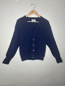 Vintage Fox JC Penny Sweater Navy Blue Medium Grandpa Retro Classic Retro 70s - Picture 1 of 11