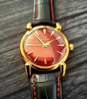 RARE Roamer Brevete Swiss Mens Manual Watch Red Teaked Dial - Image 1 of 4