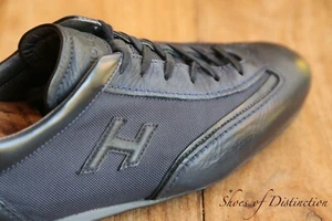 Hogan Navy Blue Leather Sneakers Trainers Shoes Men's UK 8.5 US 9.5 EU 42.5 - Picture 1 of 11