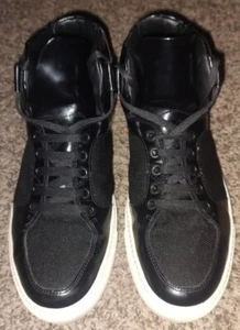 Versace Collection Men's Black Leather Hi Top Sneakers US 9.5 UK 8.5 EU 43  - Picture 1 of 20