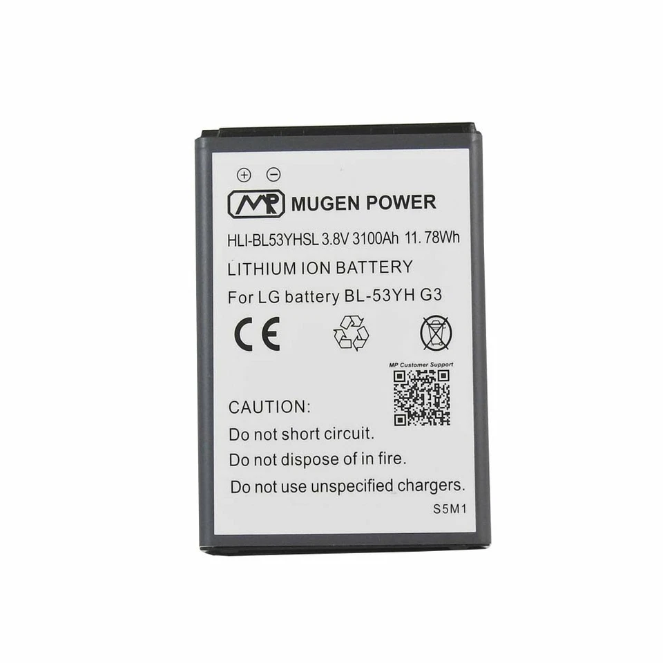 Batería delgada Mugen Power Extended 3100 mAh para LG G3 de iones de litio Foto 1 de 4