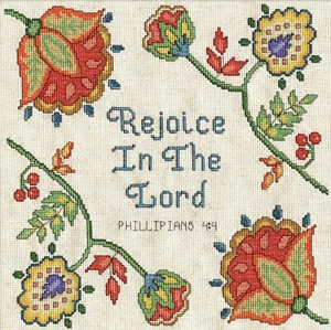 Kit de punto de cruz ~ Design Works Rejoice In The Lord Inspirational Saying #DW2907 - Imagen 1 de 4