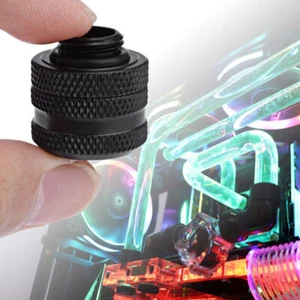 Water Cooling Compression Fitting for Rigid Acrylic Tube 10 * 14mm (Black) - Afbeelding 1 van 9