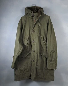 Vtg 40s 50s USGI M47 Parka Overcoat OD Green Pile Lined Hood READ DESCRIPTION - Picture 1 of 17