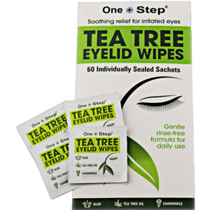 Tea Tree Eyelid Wipes Soothing Relief for Irritated Eyes 60 Individually Sealed