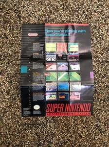 1991 Vintage SNES Super Nintendo Set Up Instructions 2 Sided 20" by 24" Poster - Picture 1 of 8