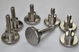 KNURLED THUMB SCREWS STAINLESS STEEL HAND GRIP KNOB BOLTS M5 HIGH TYPE SILVER - Picture 1 of 2