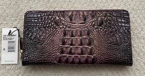Brahmin Melbourne SKYLER Large Wristlet Travel Wallet FIG JAM Purple Bronze NWT - Picture 1 of 12