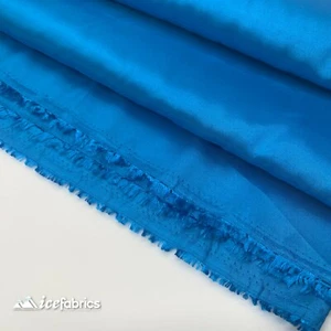 Turquoise Taffeta Fabric By The Yard- Solid Poly Taffeta Fabric- Decoration - Picture 1 of 12