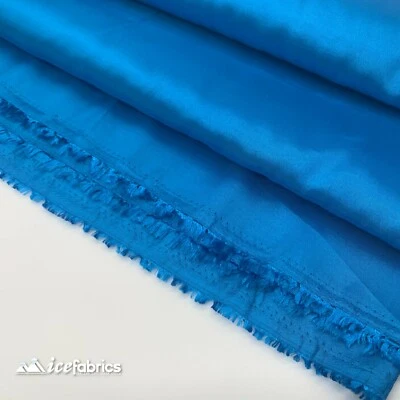 Turquoise Taffeta Fabric By The Yard- Solid Poly Taffeta Fabric- Decoration - Image 1 of 4