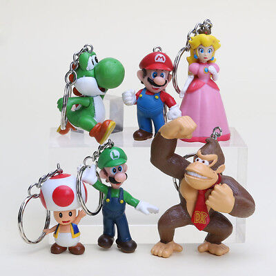 Super Mario Bros Nintendo Figurine Porte Clé Clef PVC Figure Keyring Keychain • 5.99€