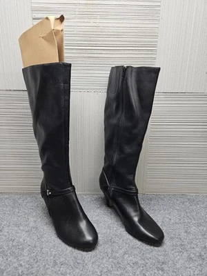 Botas altas Bella Vita para mujer 9,5 W negras cremallera alta hebilla de montar pantorrilla ancha clásicas Foto 1 de 4