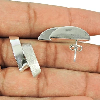 Tuerca Pendientes Sólido 925 Plata de Ley Joyería Regalo de Navidad para Mujer - Imagen 1 de 4