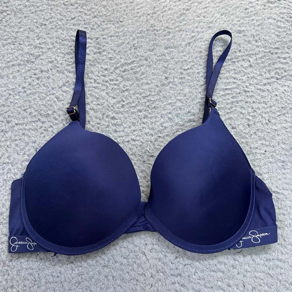 Sujetador Jessica Simpson 34C Sujetador Push Up Azul Hechizo Sexy Suave Foto 1 de 4