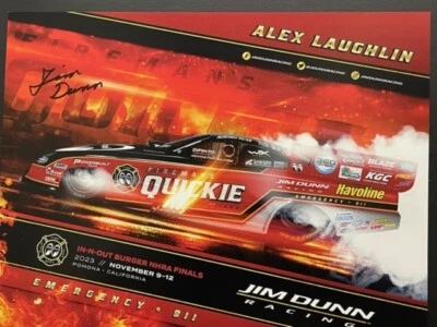 VRHTF VINTAGE NHRA "ASSINADO POR JIM DUNN 2023 BOMBEIROS QUICKIE" CARRO ENGRAÇADO DISTRIBUÍDO - Imagem 1 de 2