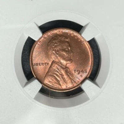 1945-S LINCOLN WHEAT CENT ~ NGC MS 67 RB ~BEAUTIFUL COIN~ REF#13-005 - Image 1 of 4