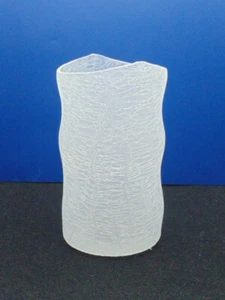 Lampenschirm Leuchtenglas Ø 100mm, H. 175mm, Craquelle weiß matt, Öffn.42mm/E27 - Bild 1 von 5