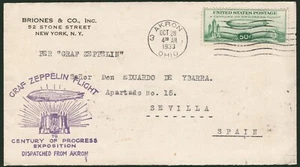 Estados Unidos - Zeppelin - Yv. A17 - 1933 - Sieger 243c "Century of.." a Sevila - Picture 1 of 1