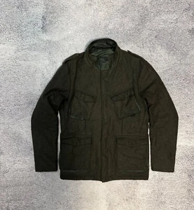 Boggi Milano Herren Woll Feldjacke Dunkelgrün 4 Taschen Full Zip Made In Italy - Bild 1 von 16