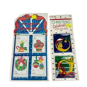 2 -Vintage Eureka and Cleo Unused Christmas Self Stick Gift Tags Sealed -NOS - Picture 1 of 6