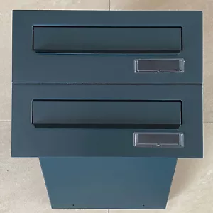 Einbaubriefkästen Anthrazitgrau 2-fach doppelter Mauerdurchwurf zum Einmauern C4 - Bild 1 von 5