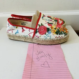 Johnny Was Andra Platform Espadrille Floral Embroidered Boho NWOT size 9 - Picture 1 of 7