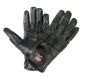 Perrini Black Cow Hide Leather Winter Gloves  Heavy Duty Black Fabric Lining - Bild 1 von 3