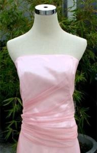 New $160 Rose Strapless JS Boutique Prom Formal Size 4 Mid Dress Gown Bridemaid - Picture 1 of 12