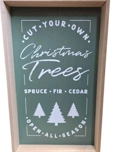 Letrero decorativo verde corta tus propios árboles de Navidad - Imagen 1 de 4