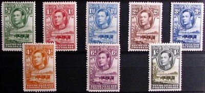 1938 BECHUANALAND PROTECTORATE #124-131: F/VF  MH - KGVI short set to 1 Shilling - Image 1 of 2