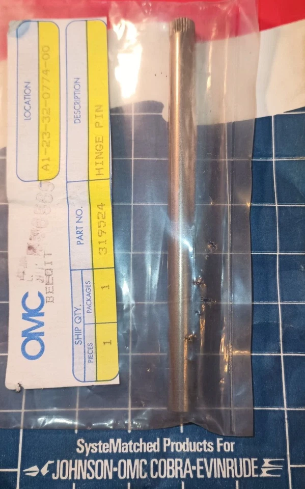 OMC BRP 0319524  319524 - Hinge Pin, Trolling Motor  NLA - Image 1 of 1