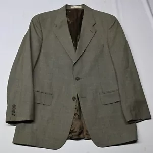 Vtg Chaps Ralph Lauren 42R Brown Check Mens Blazer Suit Jacket Sport Coat - Picture 1 of 12