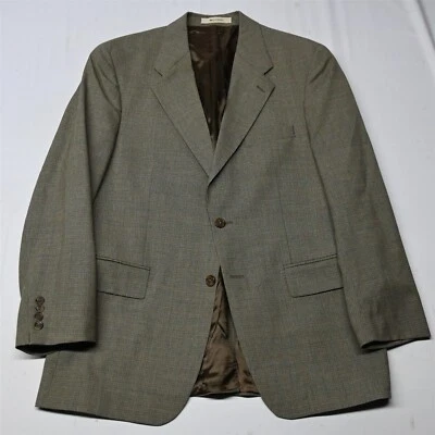 Vtg Chaps Ralph Lauren 42R Brown Check Mens Blazer Suit Jacket Sport Coat - Image 1 of 4