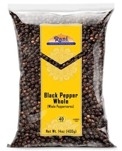Rani Black Pepper Whole (Peppercorns), Premium Indian MG-1 Grade 14oz (400g) - Picture 1 of 8