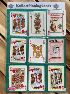 KH3 - Lot of 9 Single Swap Trading Playing Cards - King of Hearts Various Backs - Picture 1 of 2