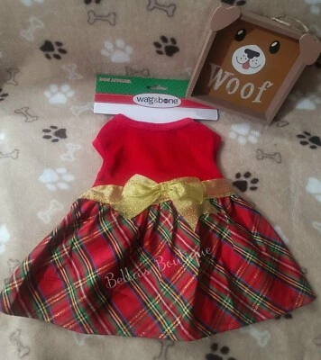 WAG & BONE VELVET/PLAID CHRISTMAS DRESS, SZ M - Image 1 of 2