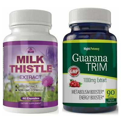 Extracto de cardo mariano desintoxicación del hígado y guaraná recorte metabolismo suplemento de refuerzo Foto 1 de 4