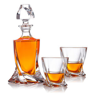 Flasche Karaffe Whisky Set Geschenkset aus Glas 2 Whiskygläser Dekanter Geschenk