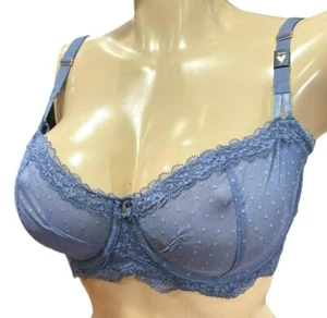 Victorias Secret Dream Angels Liegestütze ohne Polsterung ungefütterter Spitzen-BH blau-grau - Bild 1 von 3