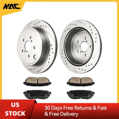 Rear Drilled Slotted Ceramic Brake Kit for Scion FR-S 13-16 Subaru BRZ 13-16 - Image 1 of 4