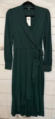 Lauren Ralph Lauren Green Wrap Drs Sz S/P Festive Holiday Party Classy - Image 1 of 4