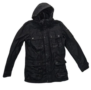 Chevignon Mantel Herren M schwarz Wachs Oilskin Vintage Military Jacke 90s YDK Diesel Style - Bild 1 von 9