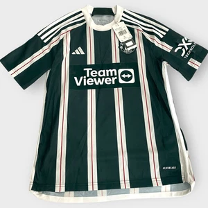 Adidas Manchester United Away Green/White Youth 23/24 Jersey IA7195 size L New - Picture 1 of 10